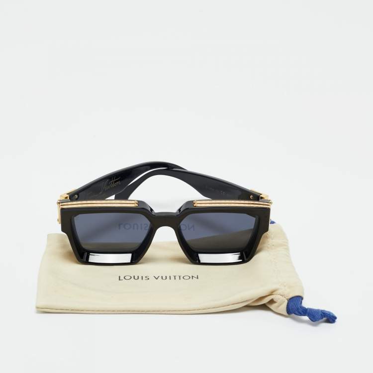 Pre Owned Louis Vuitton Black/Gold Tone Z1165W 1.1 Millionaires Sunglasses