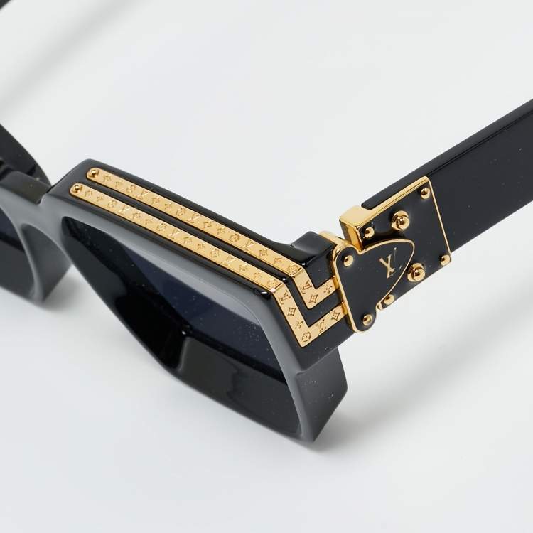 Pre Owned Louis Vuitton Black/Gold Tone Z1165W 1.1 Millionaires Sunglasses