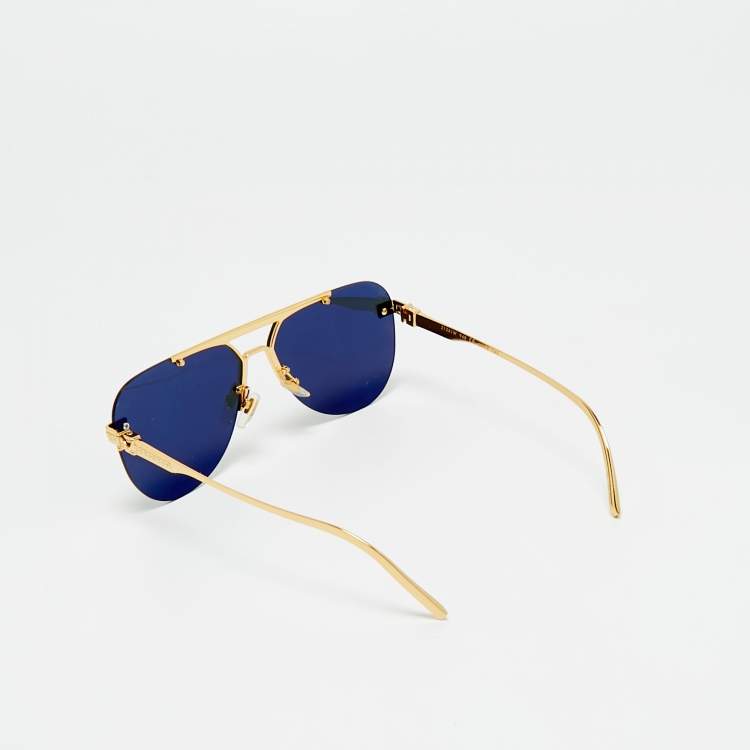 Pre Owned Louis Vuitton Black/Gold Tone Z1261W Ash Aviator Sunglasses