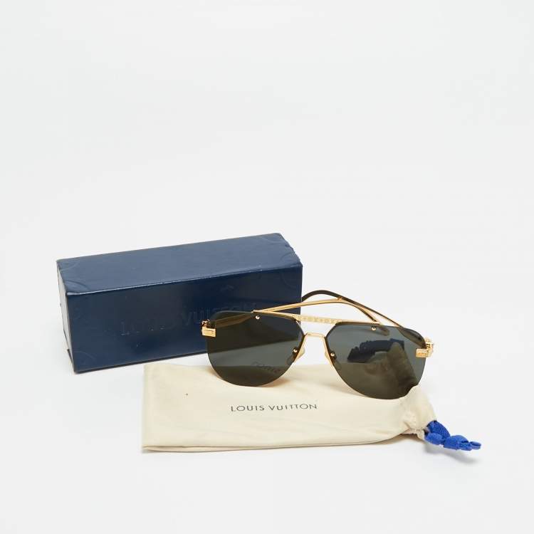 Pre Owned Louis Vuitton Black/Gold Tone Z1261W Ash Aviator Sunglasses