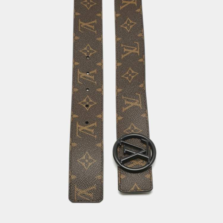 Pre Owned Louis Vuitton Monogram Canvas LV Circle Reversible Belt 100 CM
