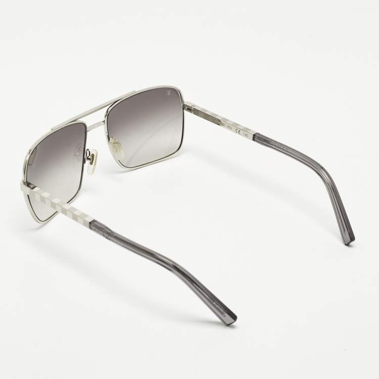 Pre Owned Louis Vuitton Grey/Silver Tone Gradient Attitude Pilot Sunglasses