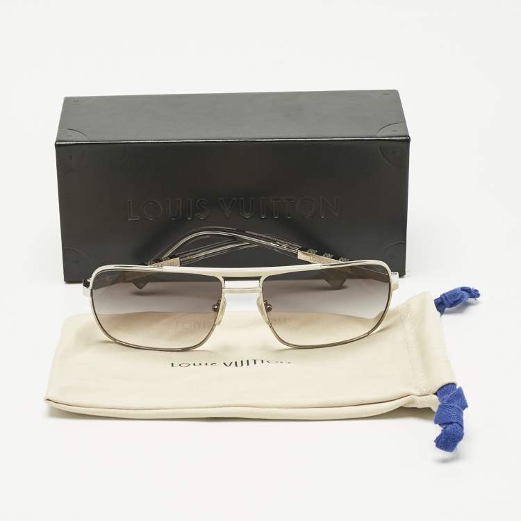 Pre Owned Louis Vuitton Grey/Silver Tone Gradient Attitude Pilot Sunglasses