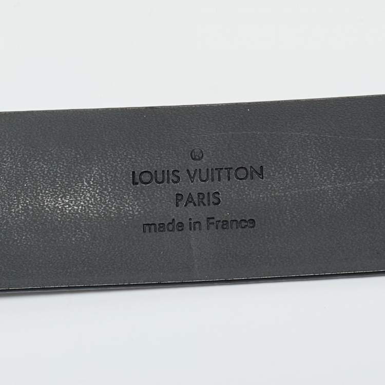 Pre Owned Louis Vuitton Black Leather Neogram Belt 90CM
