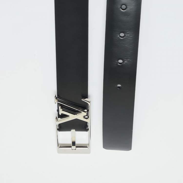 Pre Owned Louis Vuitton Black Leather Neogram Belt 90CM