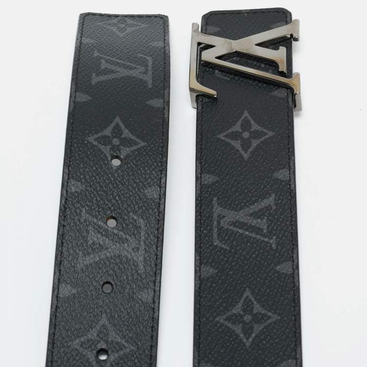 Pre Owned Louis Vuitton Monogram Eclipse Canvas LV Initiales Belt 95CM