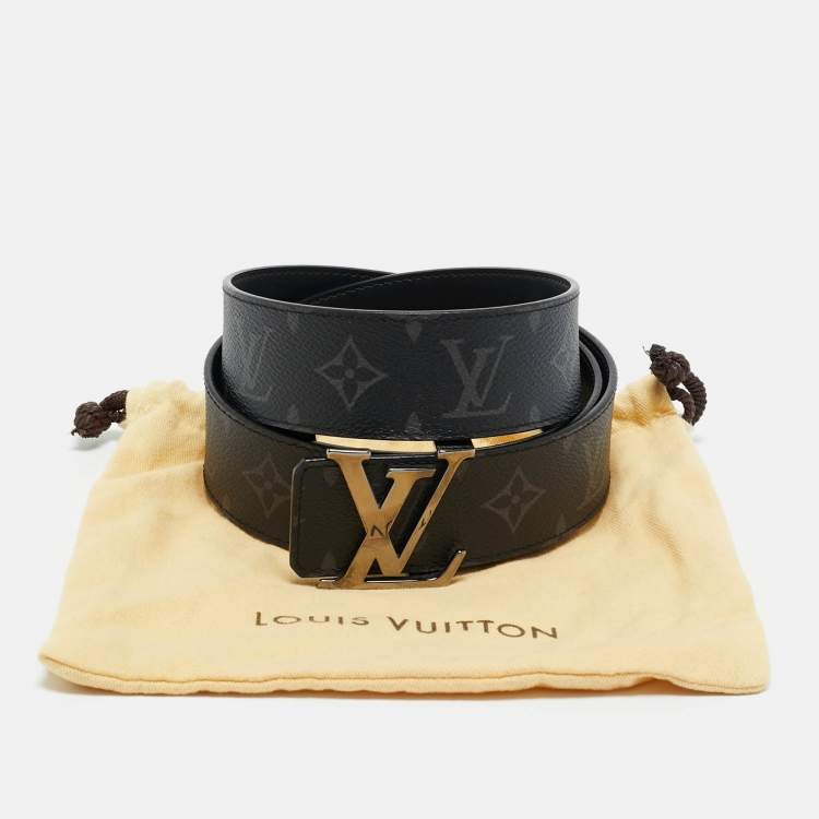 Pre Owned Louis Vuitton Monogram Eclipse Canvas LV Initiales Belt 95CM