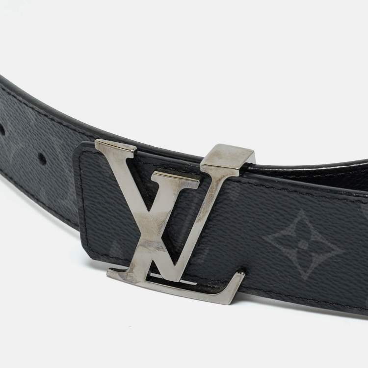 Pre Owned Louis Vuitton Monogram Eclipse Canvas LV Initiales Belt 95CM