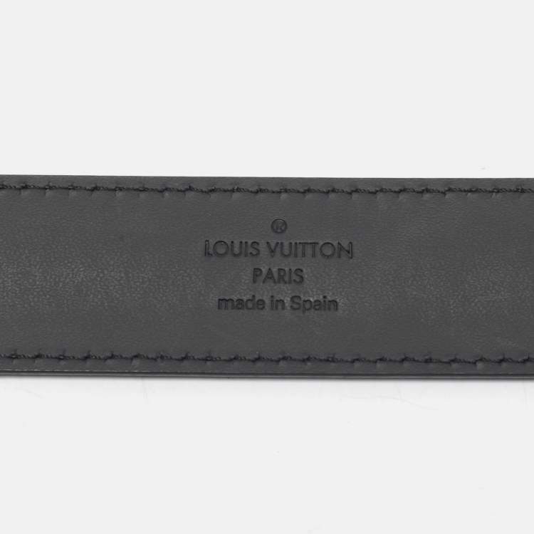 Pre Owned Louis Vuitton Black Leather Buckle Belt 85CM