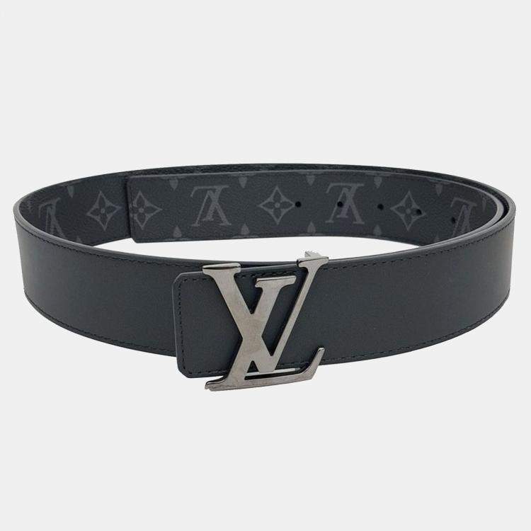 Pre Owned Louis Vuitton Black Leather Eclipse Reversible Belt