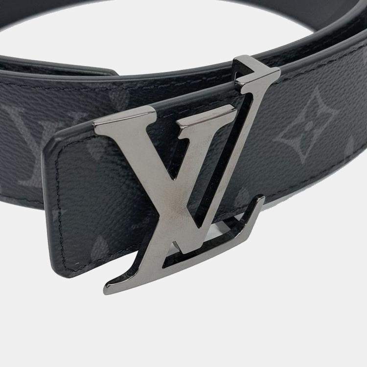 Pre Owned Louis Vuitton Black Leather Eclipse Reversible Belt