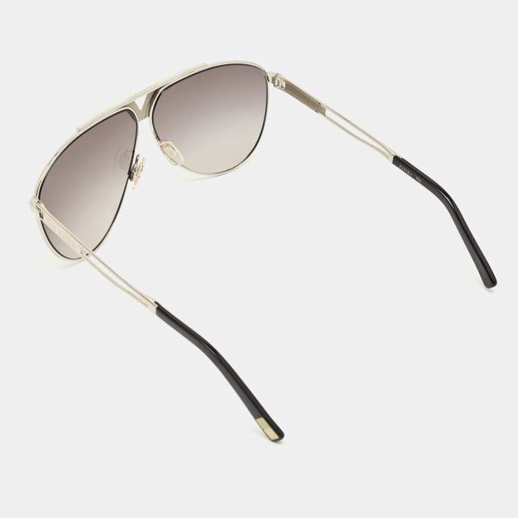 Pre Owned Louis Vuitton Grey Gradient Z2315U Tonca Aviator Sunglasses