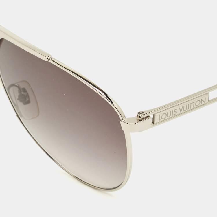 Pre Owned Louis Vuitton Grey Gradient Z2315U Tonca Aviator Sunglasses