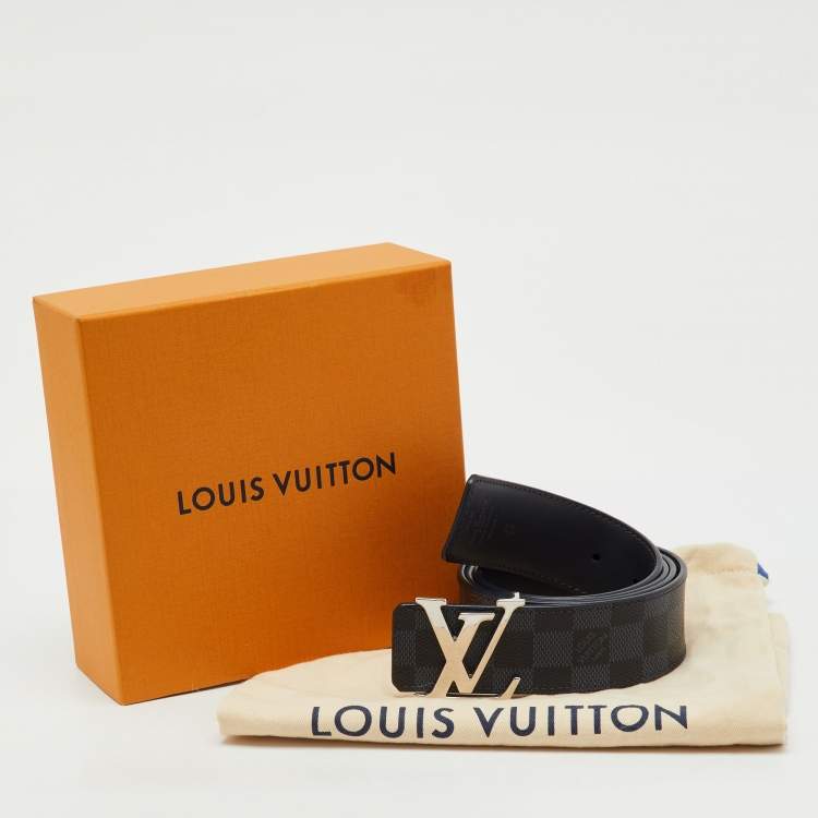 Pre Owned Louis Vuitton Damier Cobalt Canvas LV Initiales Belt 95CM