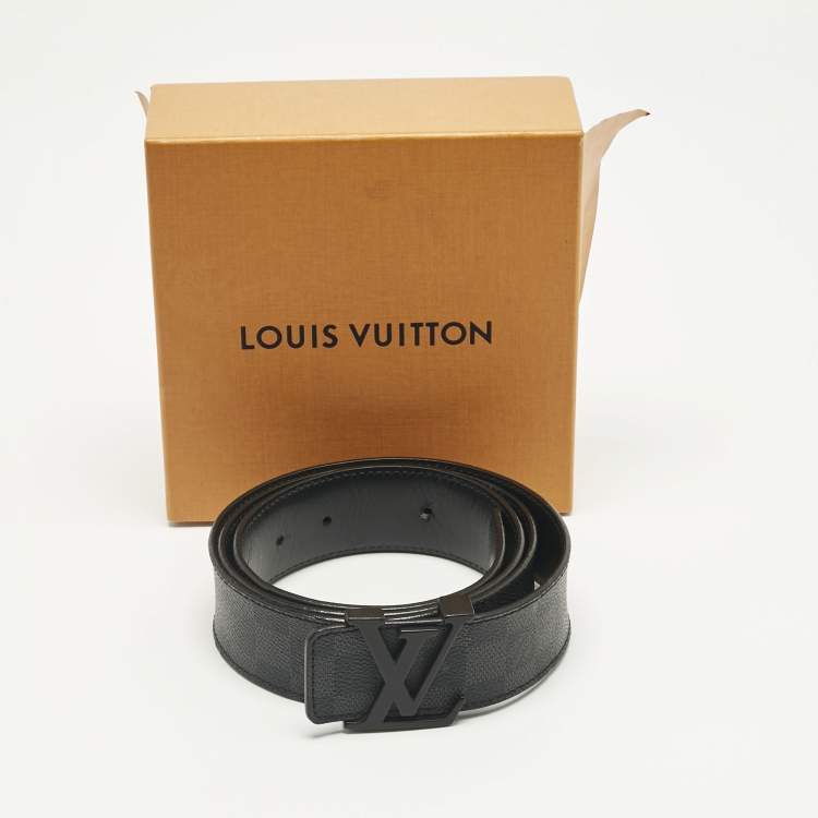 Pre Owned Louis Vuitton Damier Graphite Canvas LV Initiales Belt 110CM