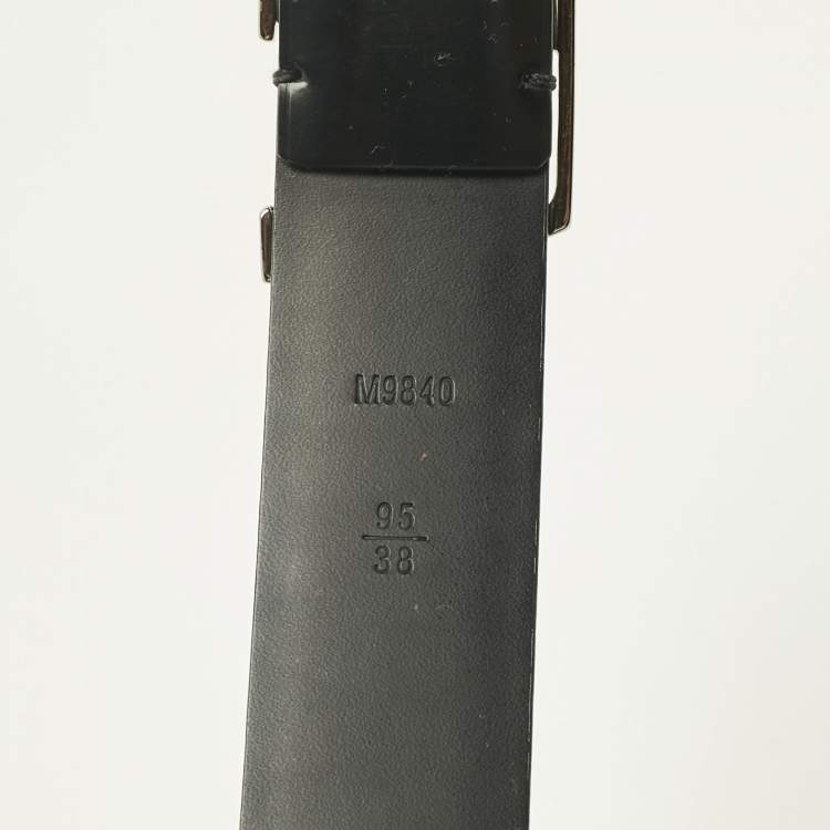 Pre Owned Louis Vuitton Black Leather Neogram Buckle Belt 95 CM