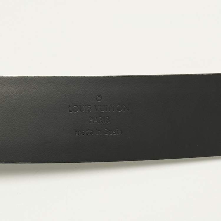 Pre Owned Louis Vuitton Black Leather Neogram Buckle Belt 95 CM