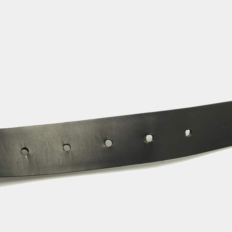 Pre Owned Louis Vuitton Black Leather Neogram Buckle Belt 95 CM