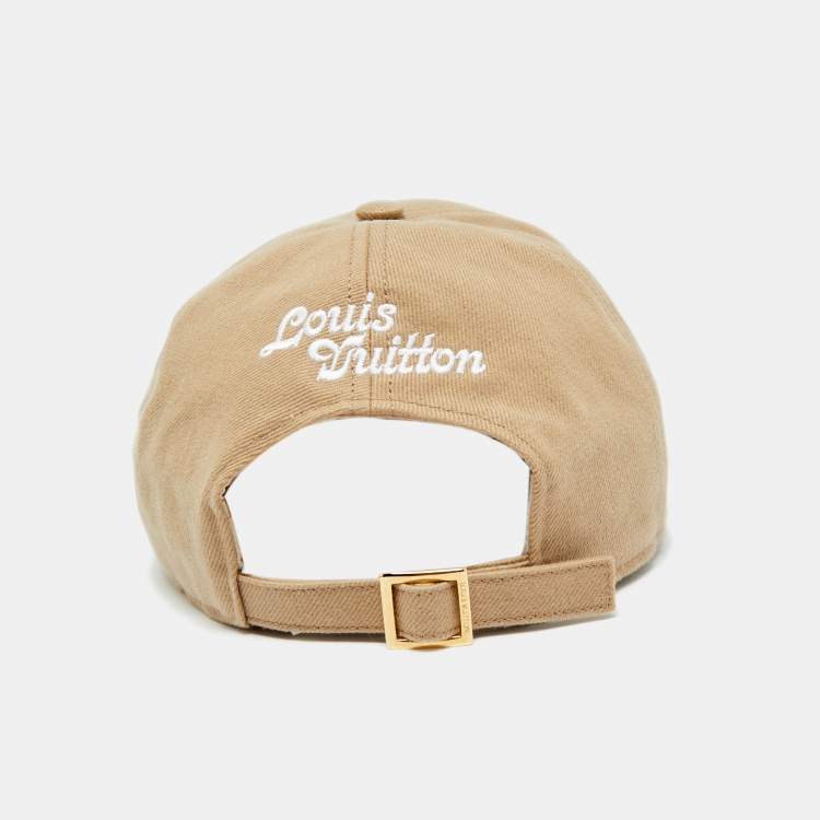 Pre Owned Louis Vuitton Beige Palm Tree Patch Cotton Baseball Cap