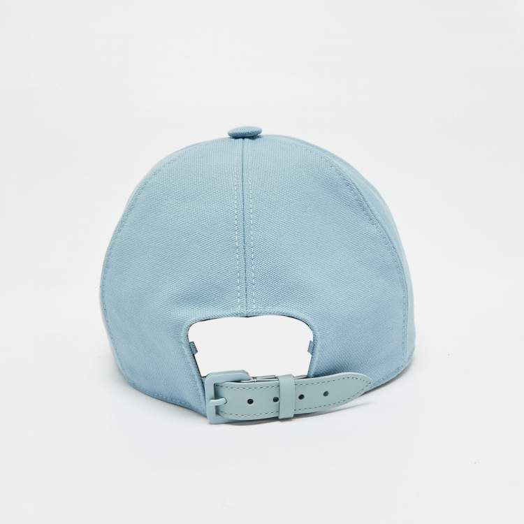 Pre Owned Louis Vuitton Cloud Blue Logo Aerogram Cotton Baseball Cap 55 Cm