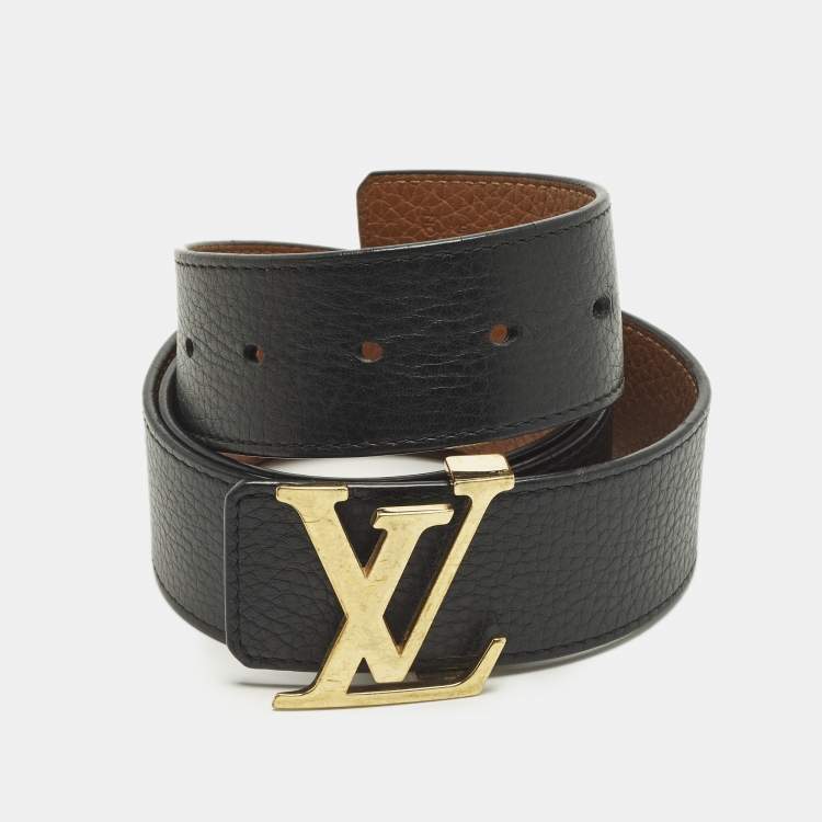 Pre Owned Louis Vuitton LV Initiales Reversible 95CM Black Taurillon Leather