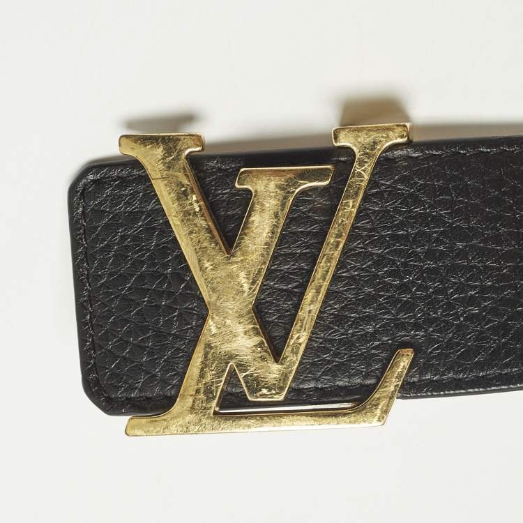 Pre Owned Louis Vuitton LV Initiales Reversible 95CM Black Taurillon Leather
