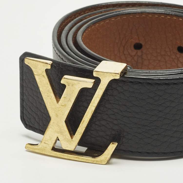 Pre Owned Louis Vuitton LV Initiales Reversible 95CM Black Taurillon Leather