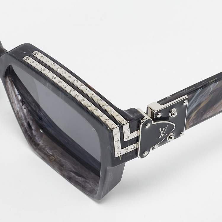 Pre Owned Louis Vuitton Anthracite Grey Marble Z1326E 1.1 Millionaires Sunglasses
