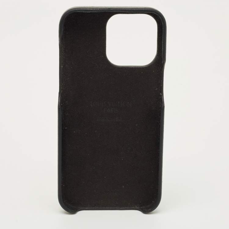 Pre Owned Louis Vuitton Bumper Pallas iPhone 15 Pro Max Cover Black Coated Canvas and Leather