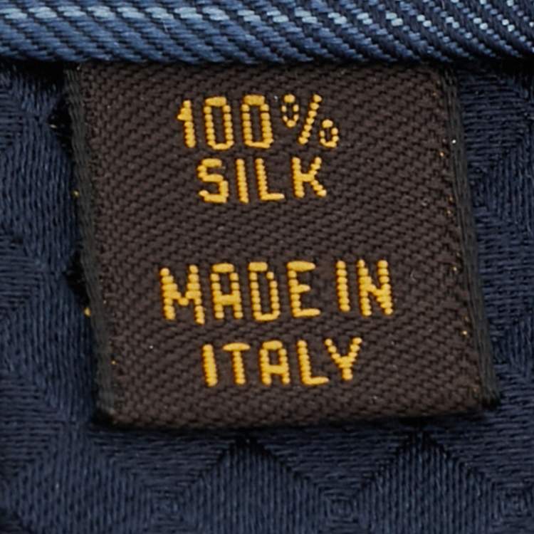 Pre Owned Louis Vuitton Blue Check Pattern Silk Tie