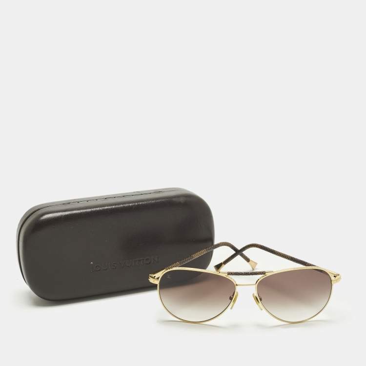 مملوكة مسبقًا Louis Vuitton Damier Ebene Z0202U Conspiration Aviator Sunglasses