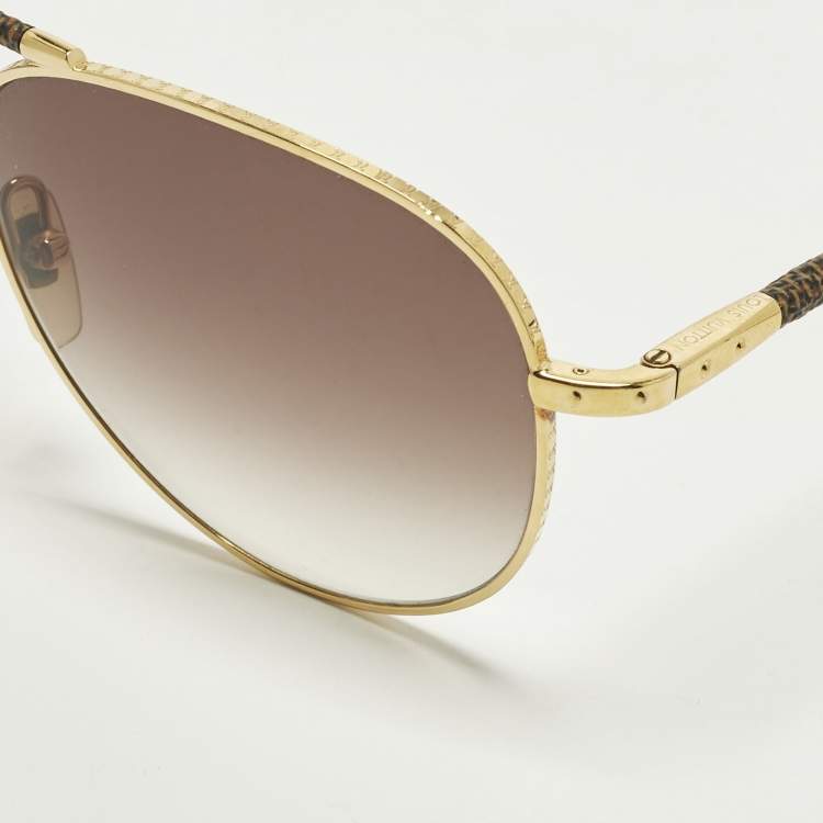 مملوكة مسبقًا Louis Vuitton Damier Ebene Z0202U Conspiration Aviator Sunglasses