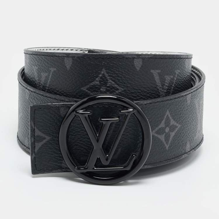 Pre Owned Louis Vuitton Reversible LV Circle 100CM Buckle Monogram Eclipse Canvas