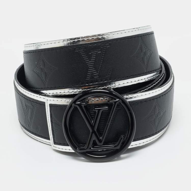 Pre Owned Louis Vuitton Reversible LV Circle 100CM Buckle Monogram Eclipse Canvas
