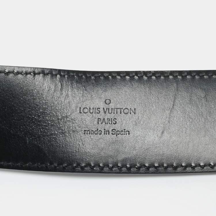 مملوكة مسبقًا Louis Vuitton LV Initiales 90 CM Buckle Belt Damier Graphite Canvas