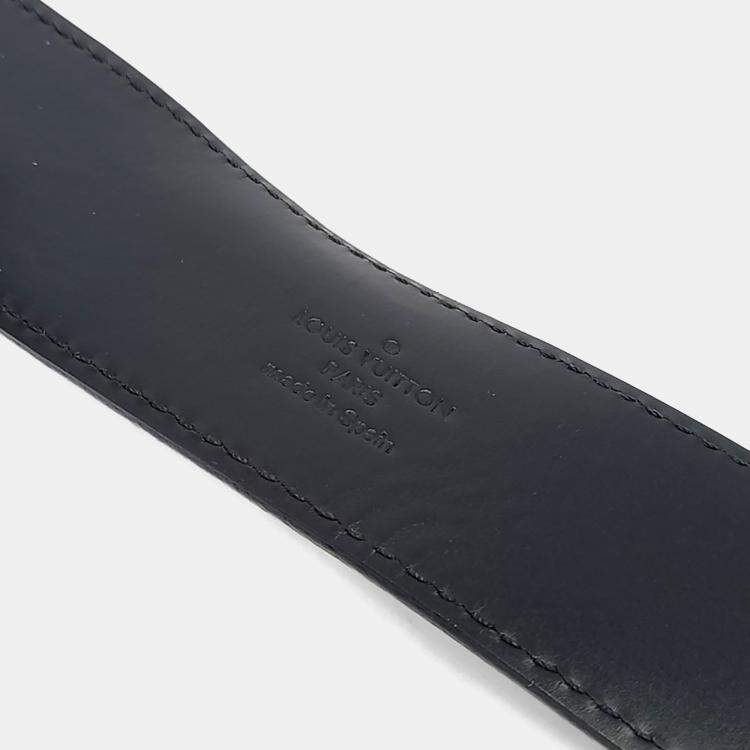 Pre Owned Louis Vuitton Black Leather Graphite Belt