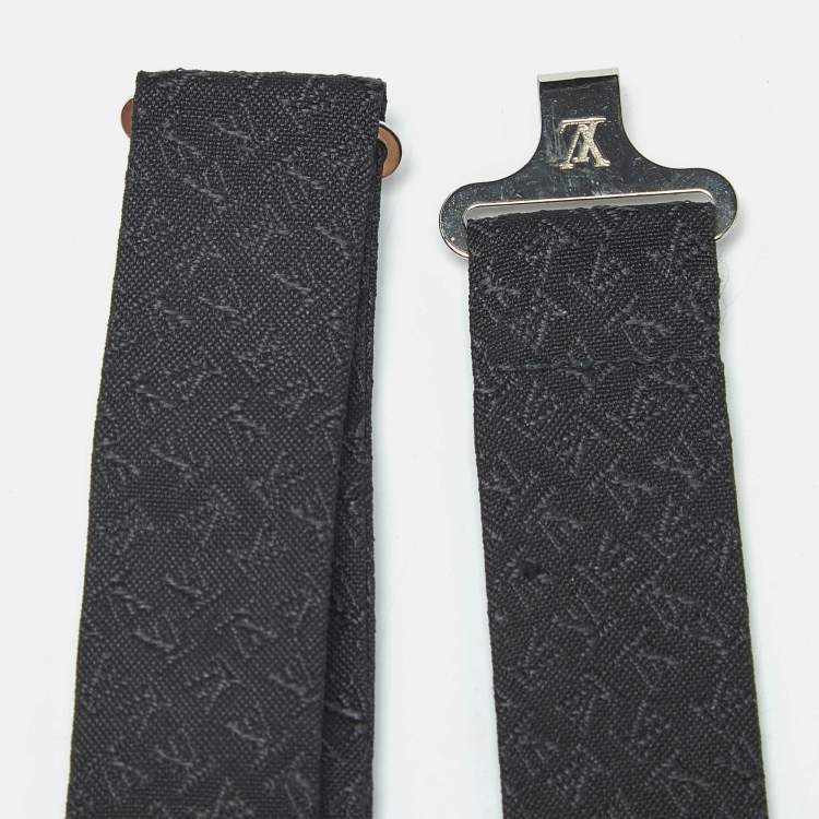 Pre Owned Louis Vuitton Black Monogram Silk Bow Tie