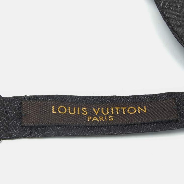 Pre Owned Louis Vuitton Black Monogram Silk Bow Tie