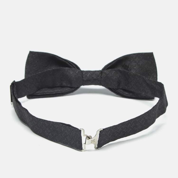 Pre Owned Louis Vuitton Black Monogram Silk Bow Tie
