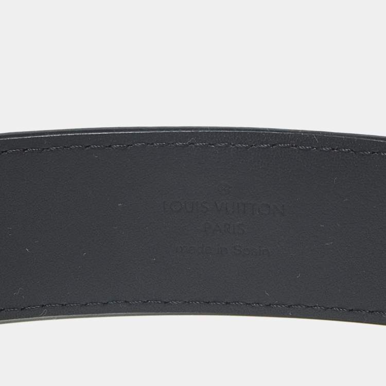 Pre Owned Louis Vuitton Pont Neuf 95 CM Buckle Belt Burgundy Taurillon Leather