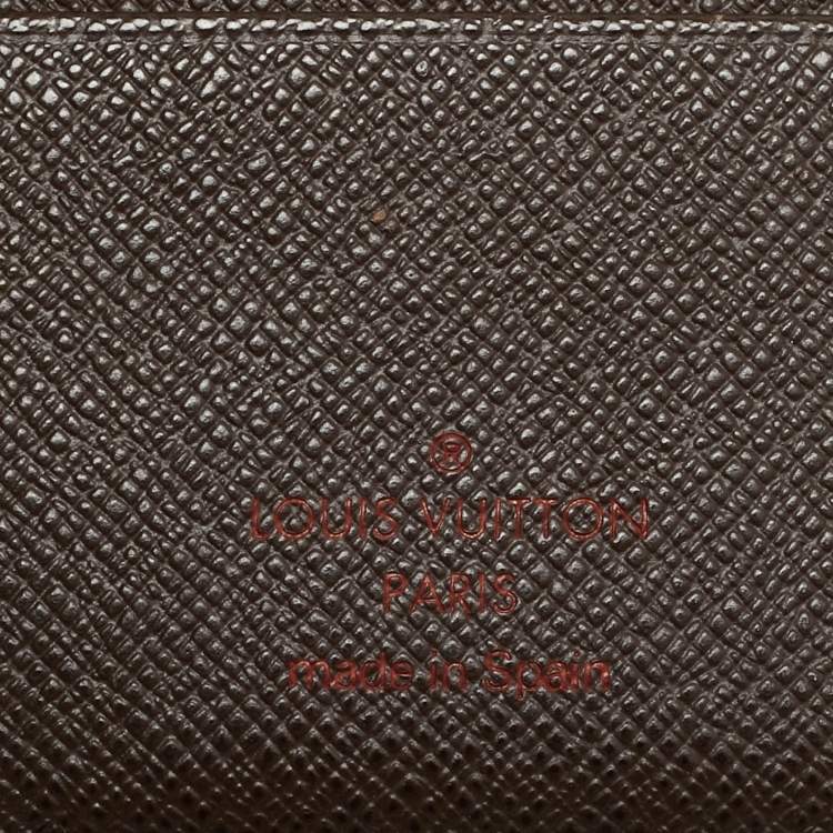 Pre Owned Louis Vuitton Passport Cover Damier Ebene Canvas