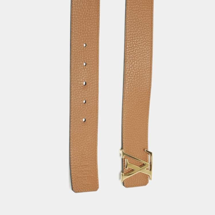Pre Owned Louis Vuitton LV Initiales 100 CM Reversible Buckle Belt Brown/Black Taurillon Leather