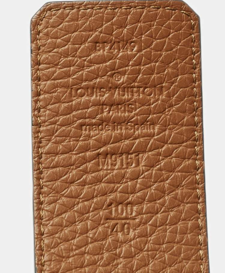 Pre Owned Louis Vuitton LV Initiales 100 CM Reversible Buckle Belt Brown/Black Taurillon Leather