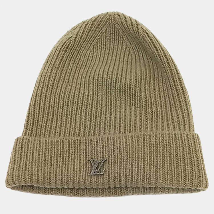Pre Owned Louis Vuitton Khaki Cashmere Beanie