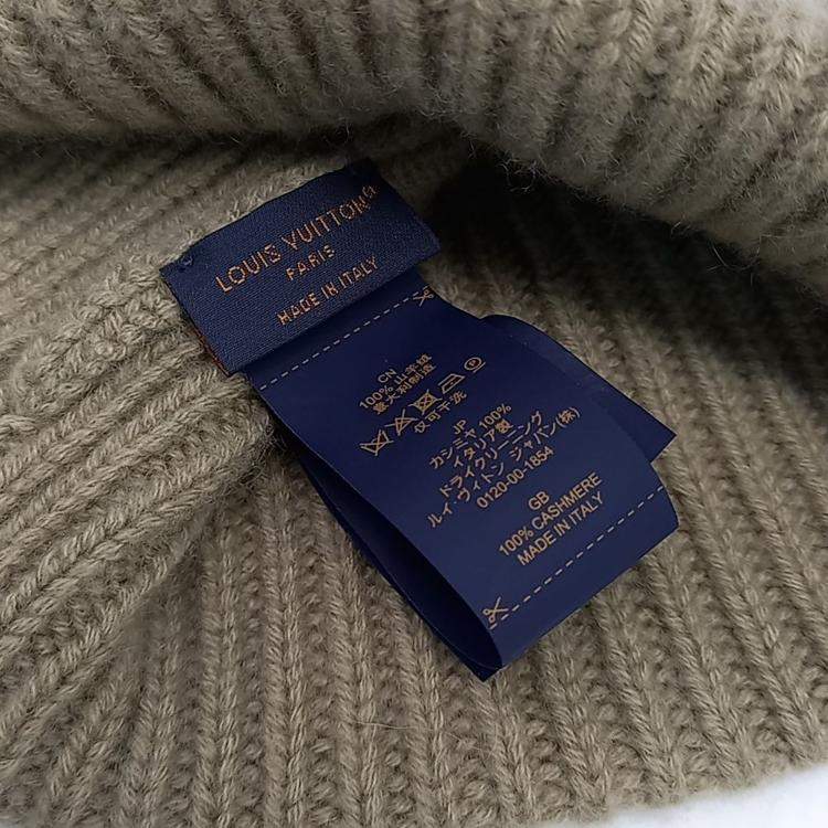Pre Owned Louis Vuitton Khaki Cashmere Beanie
