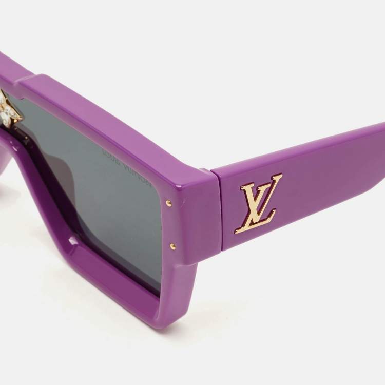Pre Owned Louis Vuitton Purple/Black Z1641E Cyclone Sunglasses