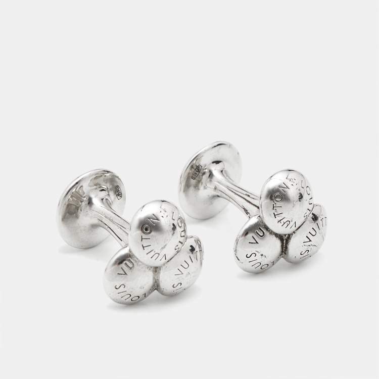 Pre Owned Louis Vuitton Boutons de Manchette Sterling Silver Cufflinks