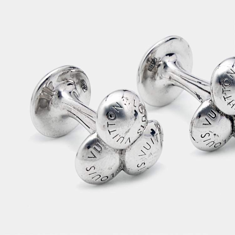Pre Owned Louis Vuitton Boutons de Manchette Sterling Silver Cufflinks