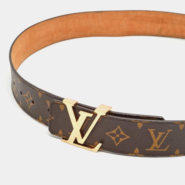 Pre Owned Louis Vuitton LV Initiales 95 CM Buckle Belt Monogram Canvas