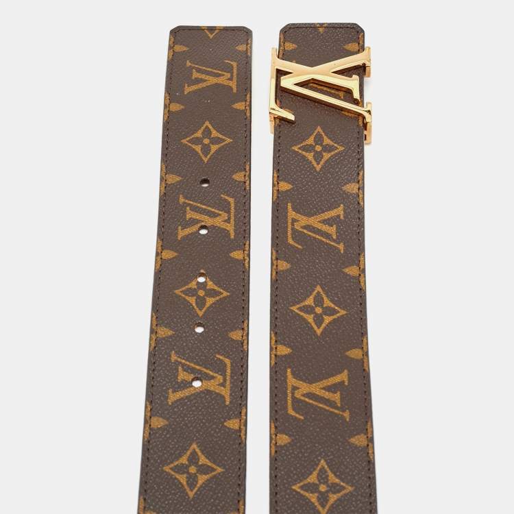 Pre Owned Louis Vuitton LV Initiales 95 CM Buckle Belt Monogram Canvas